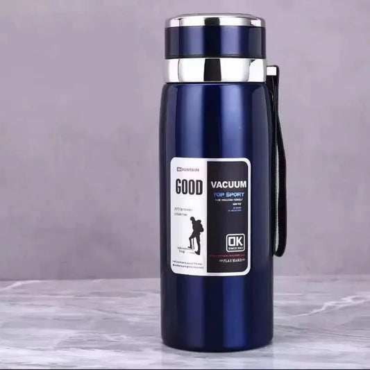 800/1000ml Stainless Steel Sports Bottle with Leak-Proof Design and Carry Strap, High Volume Vacuum Flask