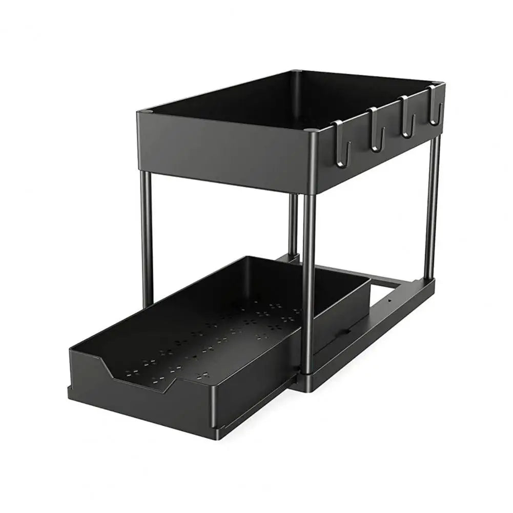Space-saving Under-sink Organizer Under-sink Organizer Rack Bathroom Storage Shelf Strong Load-bearing Cabinet Organizer 2-tier