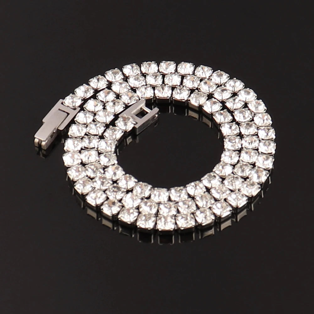 316L 4mm Stainless Steel Bracelet For Women Men's Hip Hop Tennis Chain Bracelets Luxury Crystal Zircon Bracelet Jewelry