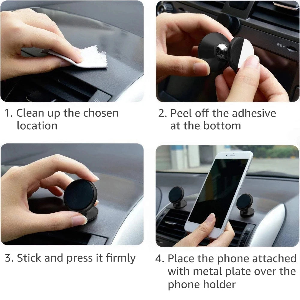Universal Magnetic Car Mobile Phone Holder 360° Rotation Magnetic Car Mount Cell Phone GPS Smartphones Bracket For iPhone Xiaomi