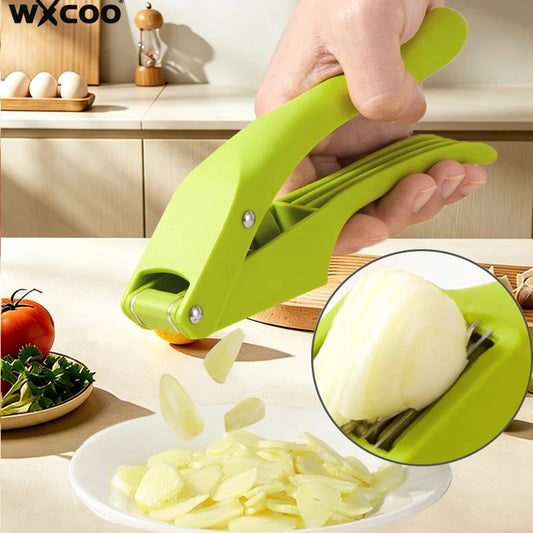 Multifunctional Garlic Press Kitchen Stainless Steel Garlic Crusher Pressing Mash Garlic Sliced For Home Cooking Masher Tool