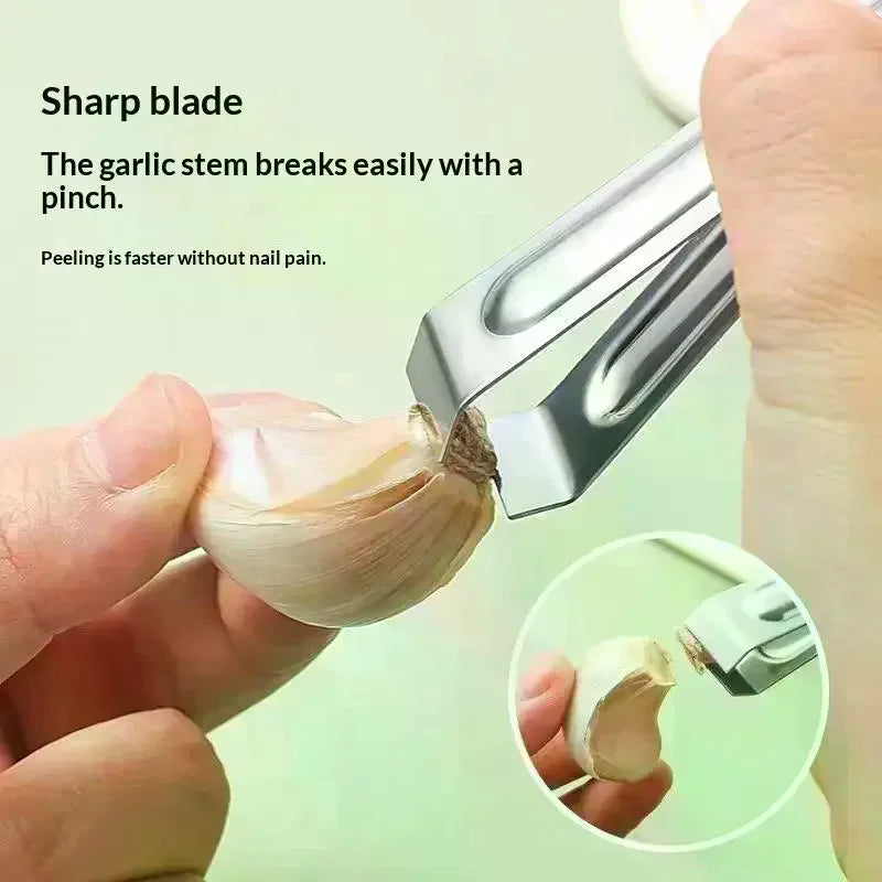 Stainless Steel Garlic Peeler Clip Heavy Duty One Piece Structure for Restaurant Commercial Kitchen Cooking