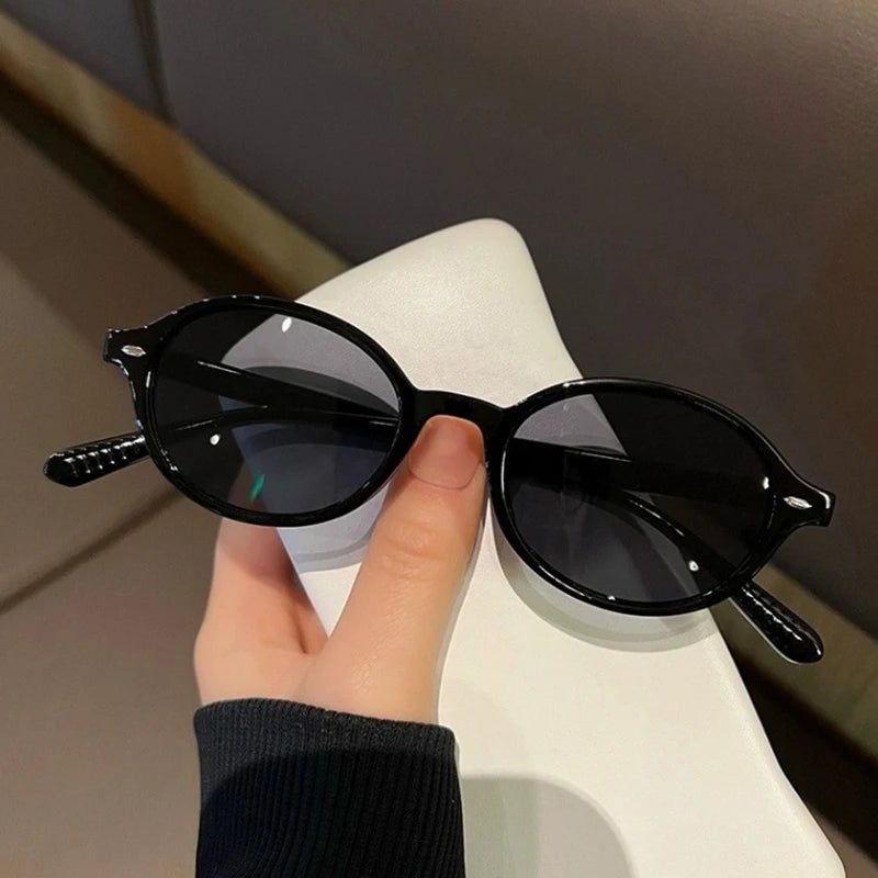 New Vintage Oval Sunglasses Women Men Luxury Brand Small Rectangle Sun Glasses Female Small Ellipse Eyewear Sunglasses