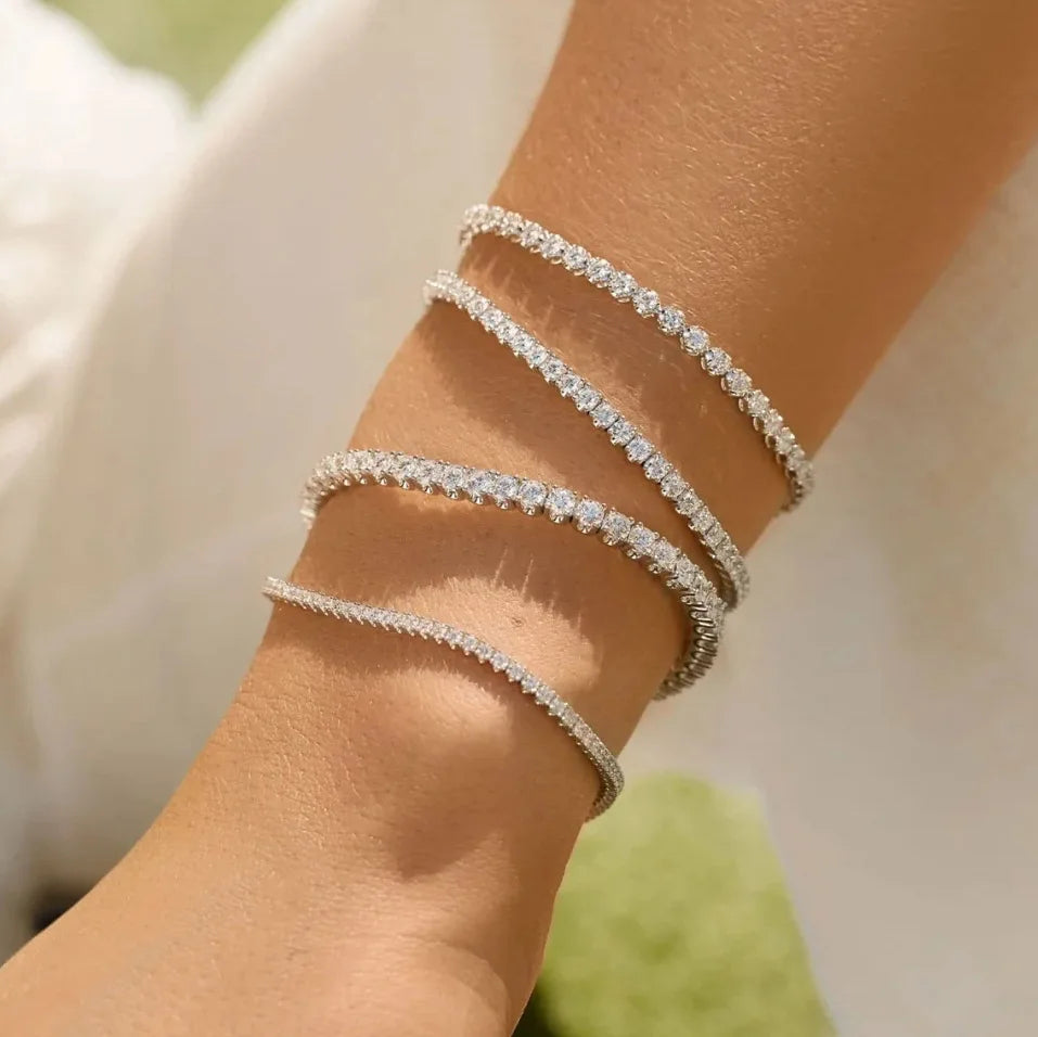 Zirconia Tennis Bracelet for Women Hip Hop Trendy Moissanite Crystal Bangle for Teen Chain on The Hand Wedding Jewelry H027