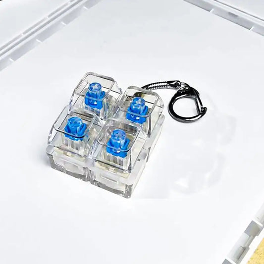 Keyboard Keychain 1 Key Pressable Button with LED Best Desk Decoration Office Toy for Computer Lovers