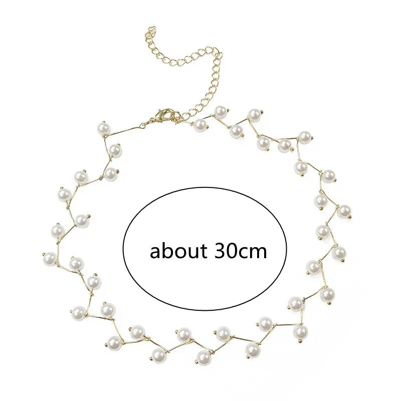Imitation Pearl Choker Fairy Women Necklaces Korean Fashion Pearl Pendants Collar Trend Neck Jewelry Party Neck Decoration