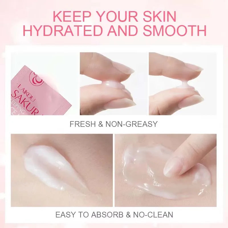 1/5PCS Moisturizing Facial Mask Sakura Snail Seaweed Face Sleeping Mask Cream Brightening Hydrating Deeply Nourishing Skin Care