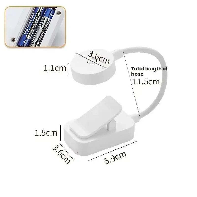 USB Rechargeable Clip On LED Reading Lamp Flexible Gooseneck Eye Protection Book Light For Student Study Bedroom Travel Use