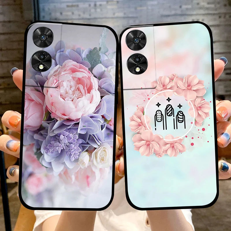 For TCL 50 5G Case 505 50 SE Fashion Cartoon Flowers Soft TPU Silicone Phone Cover For TCL50 XE Nxtpaper Shockproof Coque Fundas