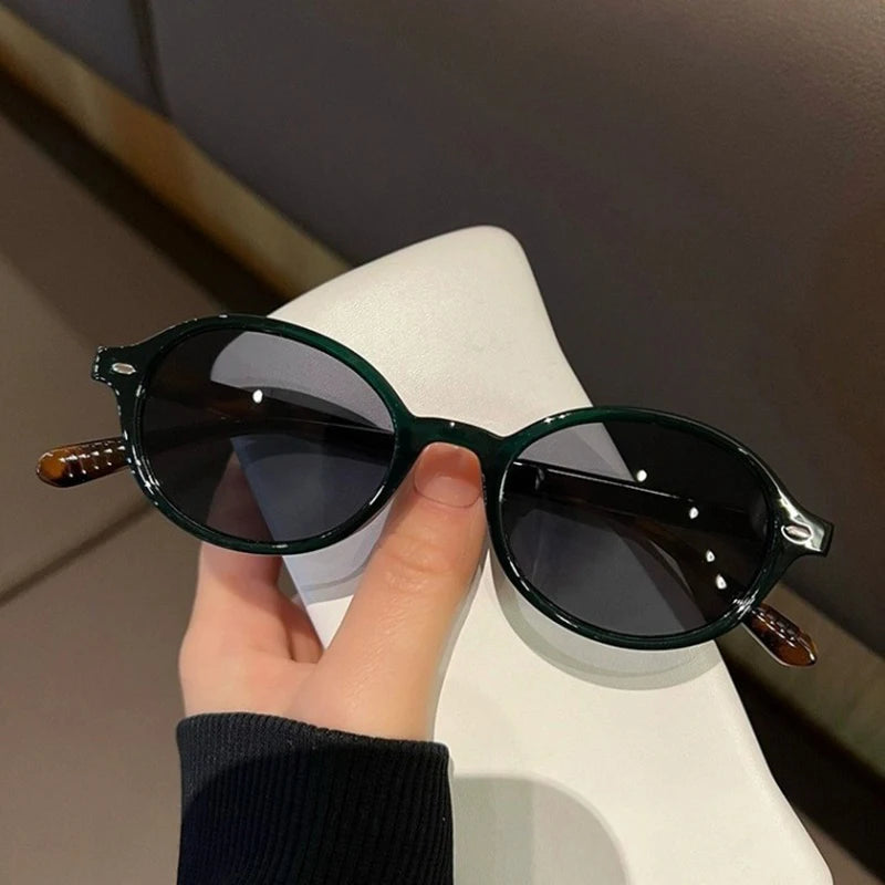 New Vintage Oval Sunglasses Women Men Luxury Brand Small Rectangle Sun Glasses Female Small Ellipse Eyewear Sunglasses