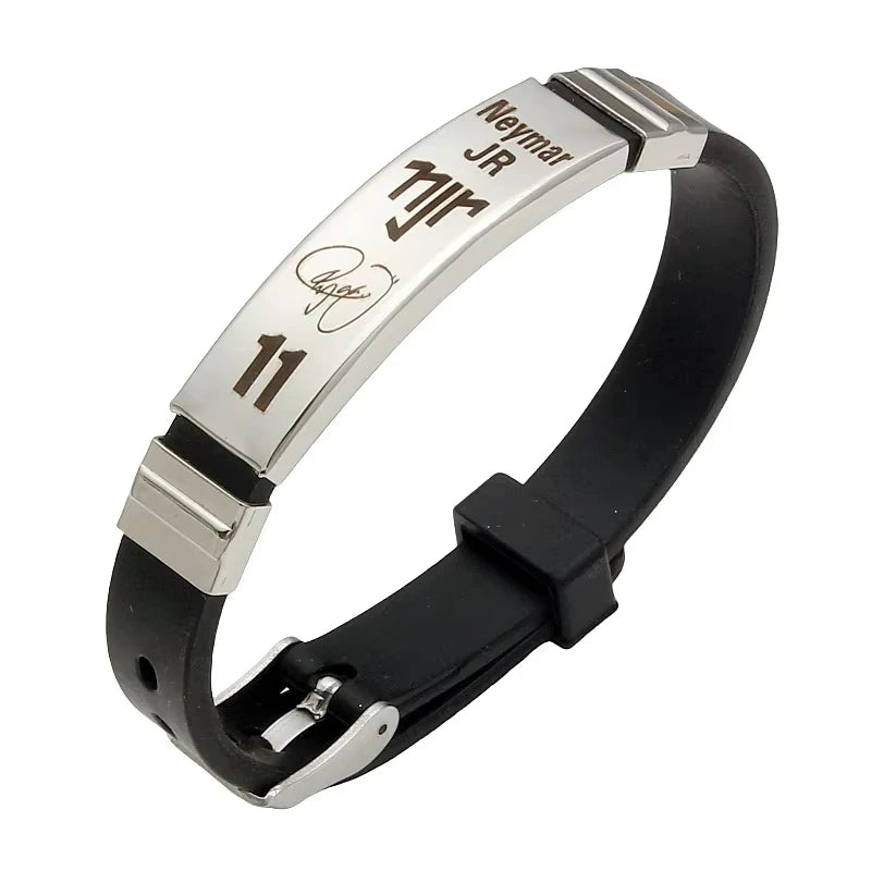 1/2/3pcs Lionel Messi Cristiano Ronaldo Neymar Football Star Stainless Steel Silicone Bracelet For Men Boy Soccer Accessory Gift