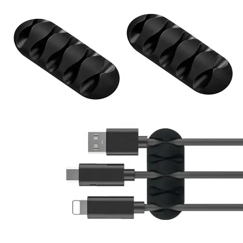 Cable Wire Organizer Silicone USB Cable Winder Management Clips Self Adhesive For Mouse Keyboard Headphone Wire For Home Office