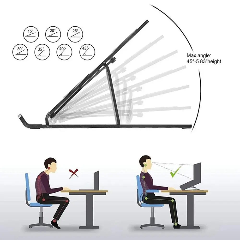 Portable Universal Laptop Stand Foldable Non-slip Notebook Holder Adjustable Laptop Cooling Base for Laptop/Tablet/phone
