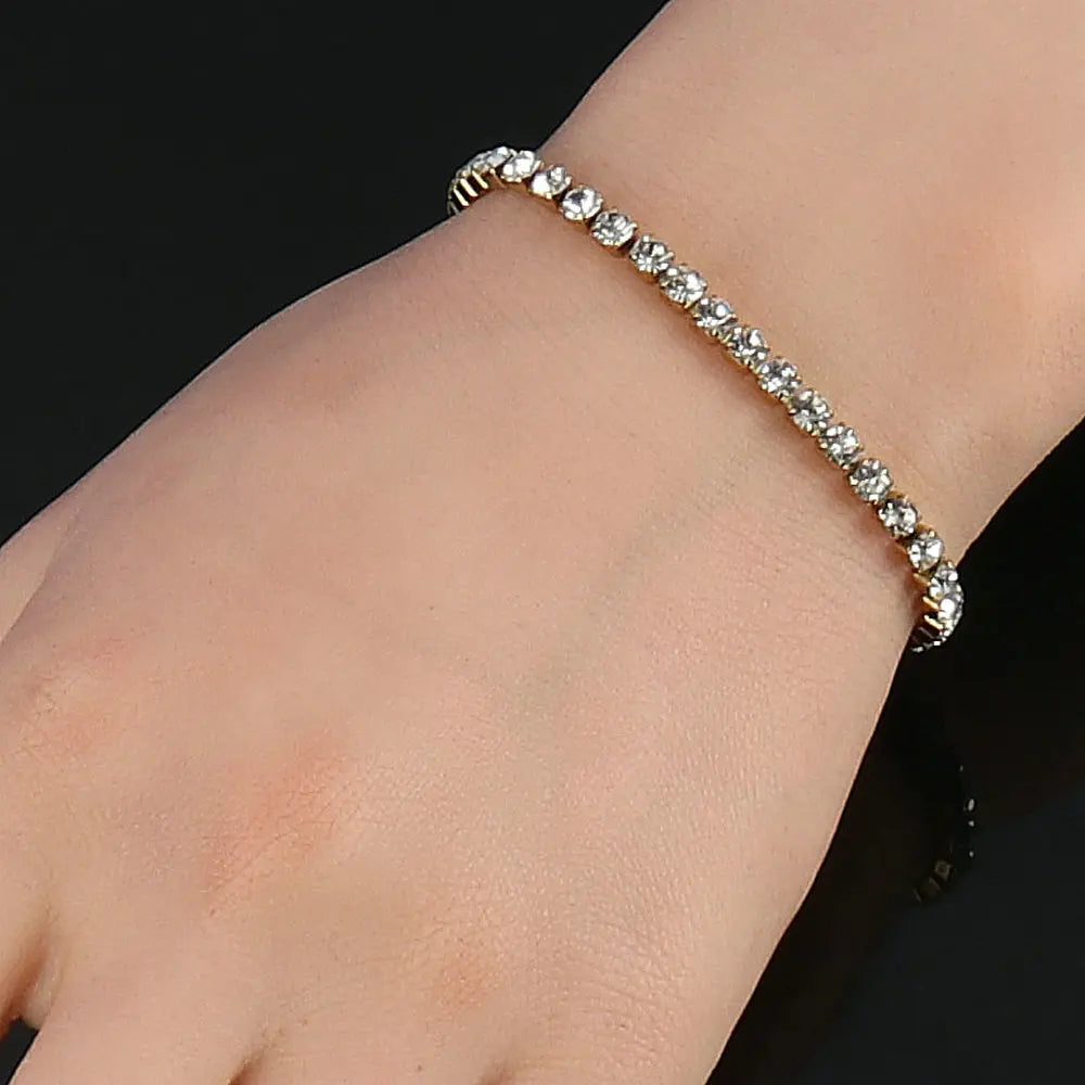 316L 4mm Stainless Steel Bracelet For Women Men's Hip Hop Tennis Chain Bracelets Luxury Crystal Zircon Bracelet Jewelry