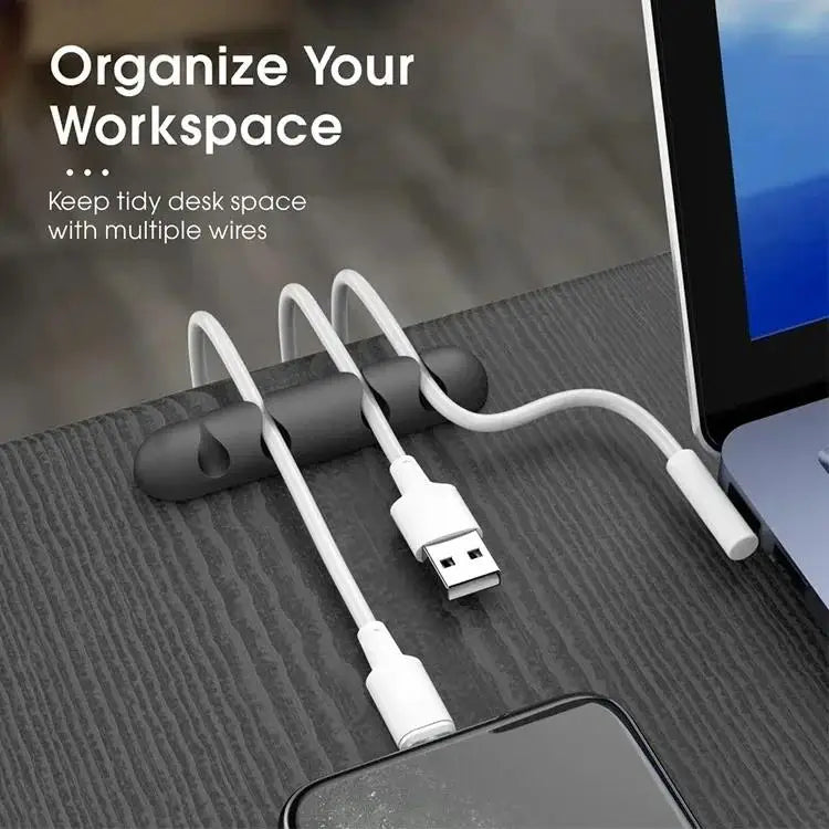 Cable Wire Organizer Silicone USB Cable Winder Management Clips Self Adhesive For Mouse Keyboard Headphone Wire For Home Office