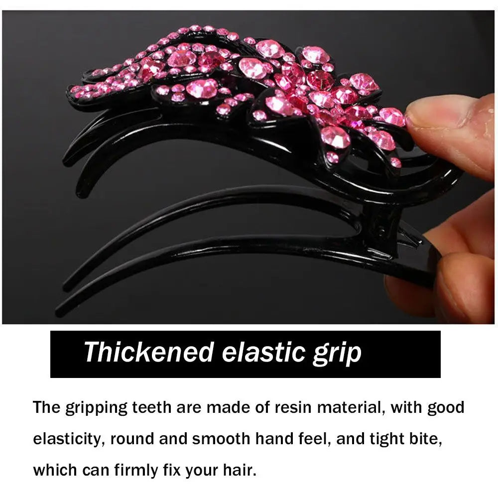 New Shiny Rhinestone Hairpin Flower Leaf Duckbill Hair Claws Retro Hair Clips Accessories For Women Shinning Ponytail Headwear