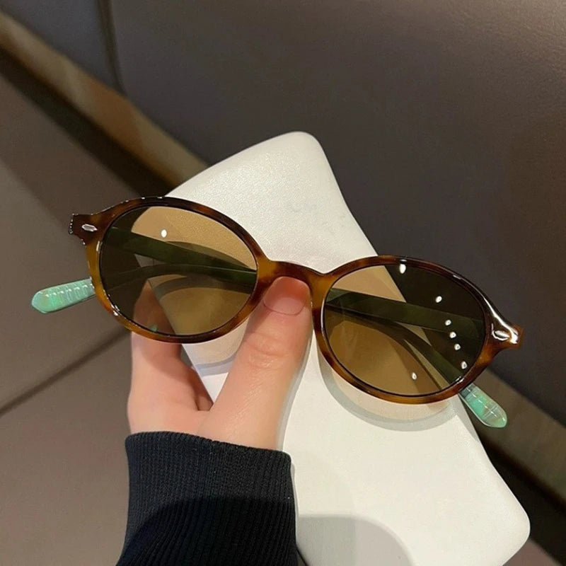 New Vintage Oval Sunglasses Women Men Luxury Brand Small Rectangle Sun Glasses Female Small Ellipse Eyewear Sunglasses