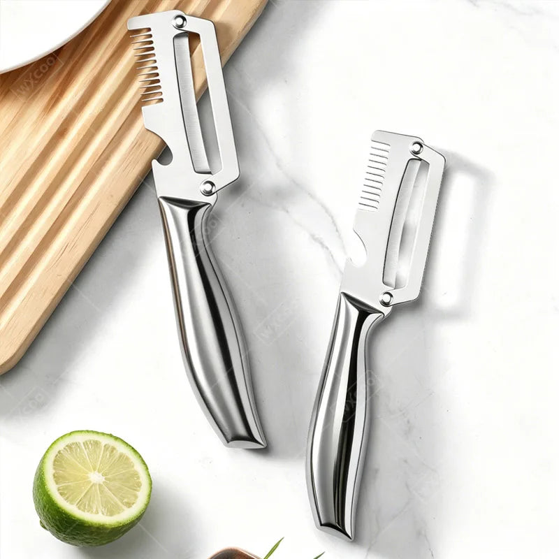 3-in-1MultiFunction Kitchen Peeler Stainless Steel Vegetable Peeler Fruit Knife Bottle Opener Kitchen-Specific Peeler Slicing