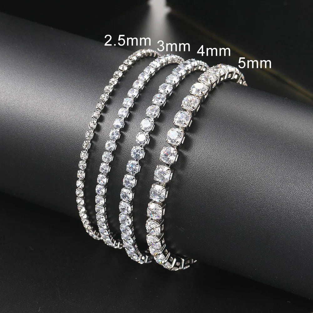 Zirconia Tennis Bracelet for Women Hip Hop Trendy Moissanite Crystal Bangle for Teen Chain on The Hand Wedding Jewelry H027