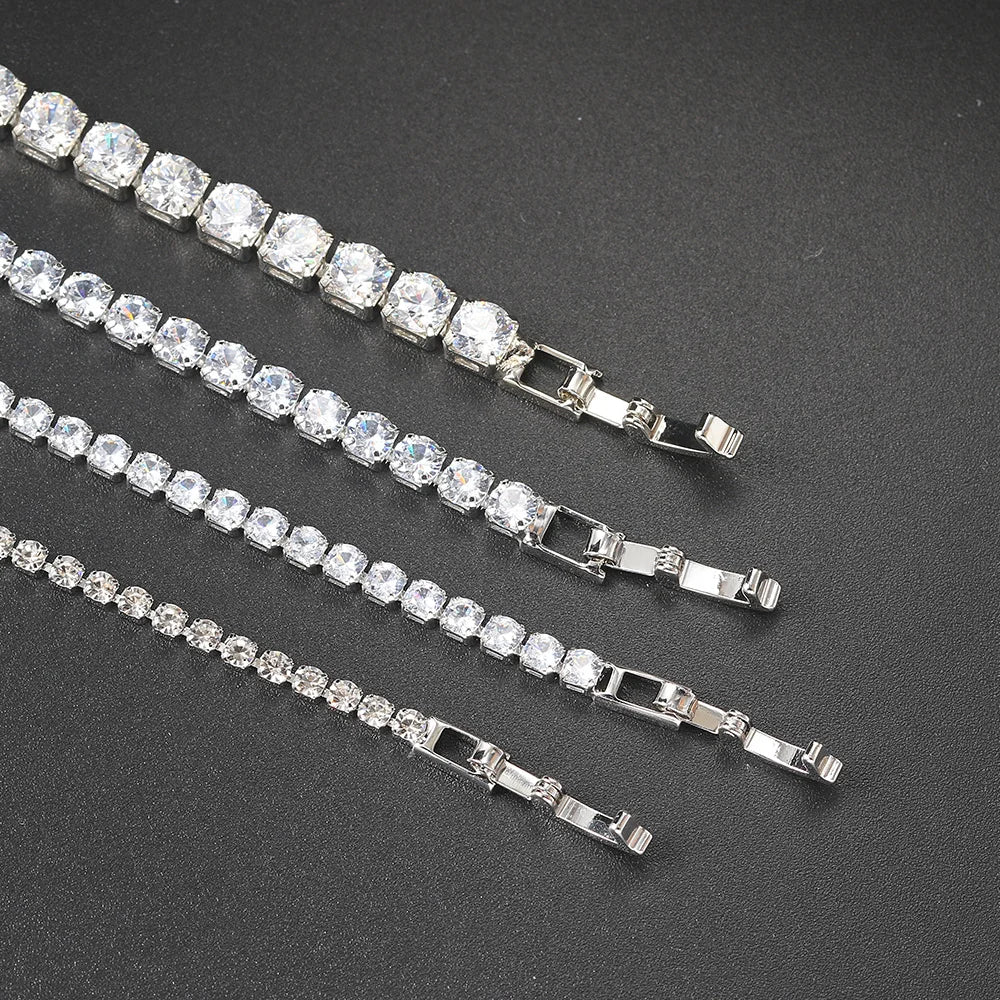 Zirconia Tennis Bracelet for Women Hip Hop Trendy Moissanite Crystal Bangle for Teen Chain on The Hand Wedding Jewelry H027