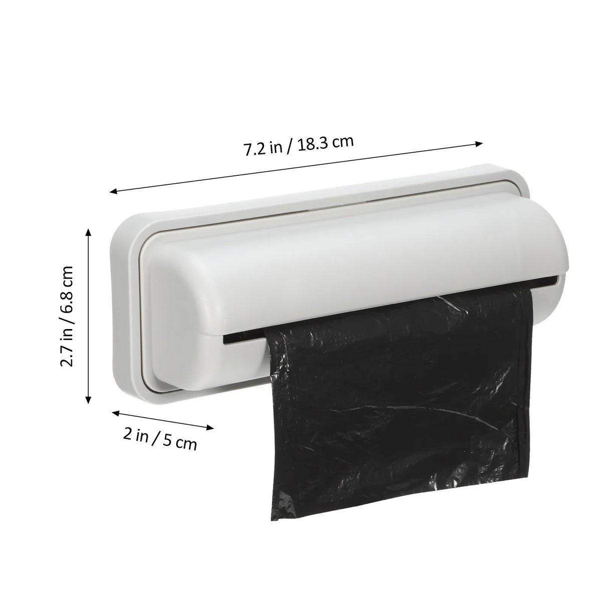 Trash Bag Holder Dispenser Wall Mounted Hanging Kitchen Organizer with 2 Hooks for Trash Bags Grocery Bags Under Sink Cabinet