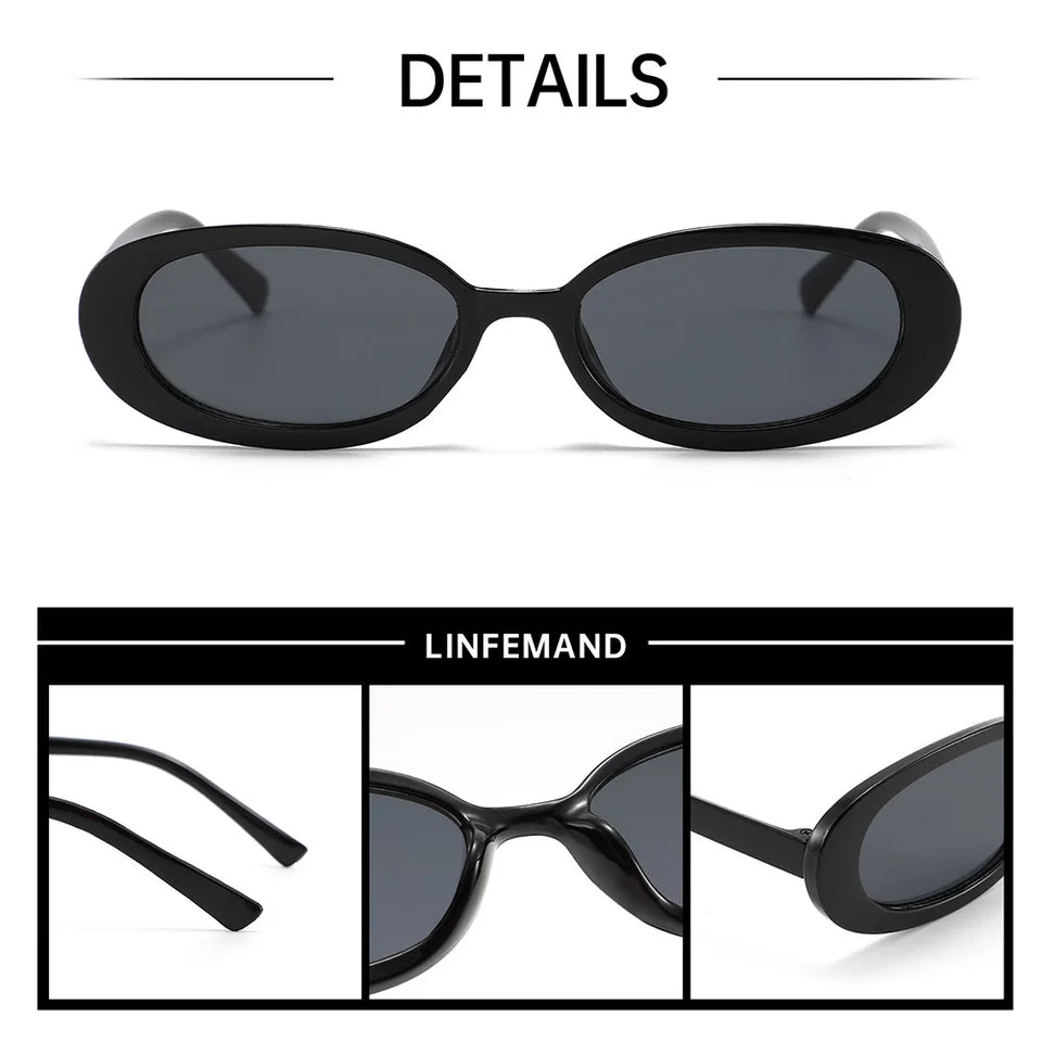 Oval Sunglasses Women Vintage Small Frame Sun Glasses Retro Leopard Shades Aesthetic Streetwear Trendy Eyewear UV400