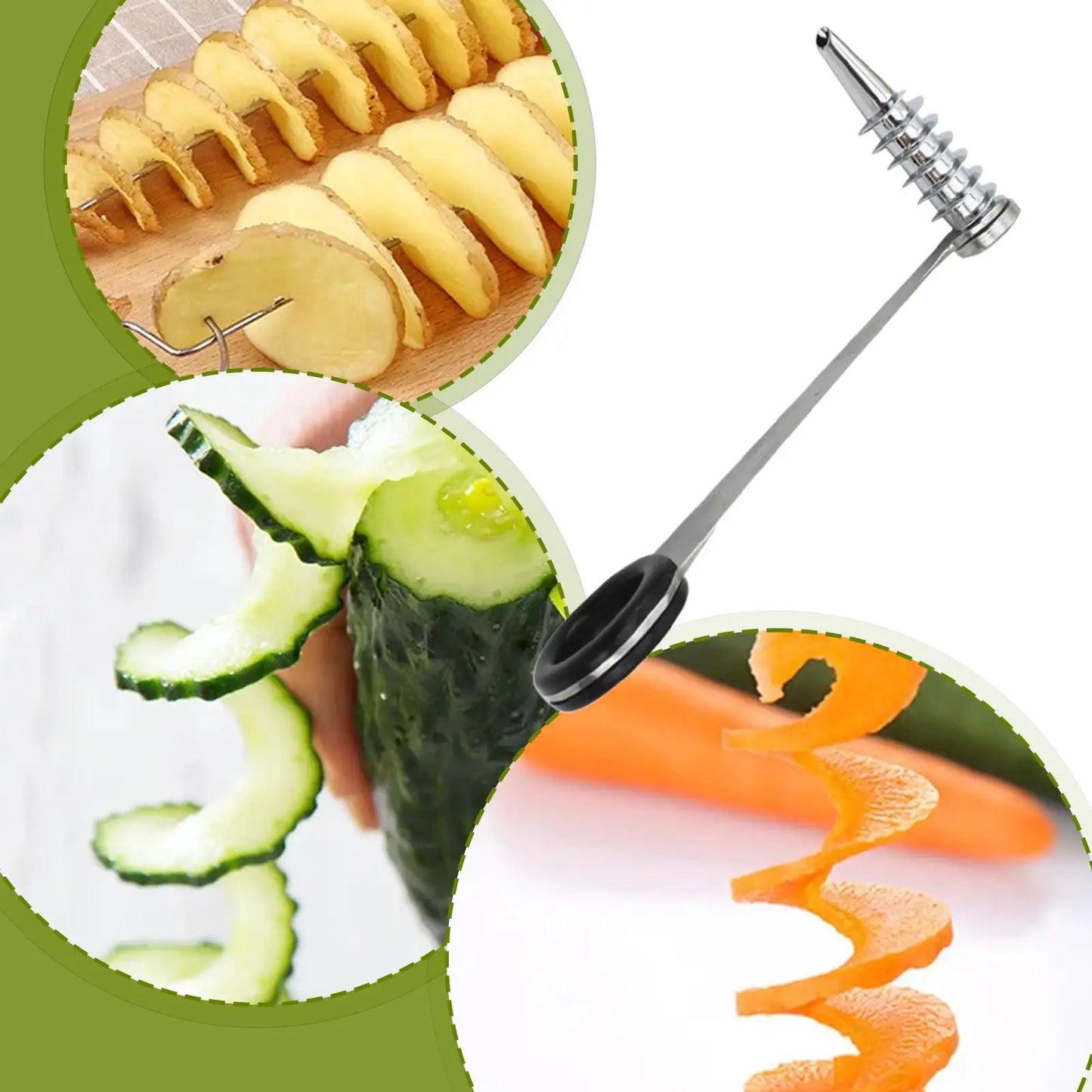 Stainless Steel Vegetable Spiralizer, Dishwasher Safe Zucchini Cutter, Handheld Kitchen Gadget for Cucumber Potato Carrot   5.0   1 Review   ౹   5 sold byShop1105007861 Store (4.1 | 10,000+ sold