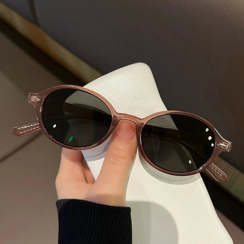 New Vintage Oval Sunglasses Women Men Luxury Brand Small Rectangle Sun Glasses Female Small Ellipse Eyewear Sunglasses